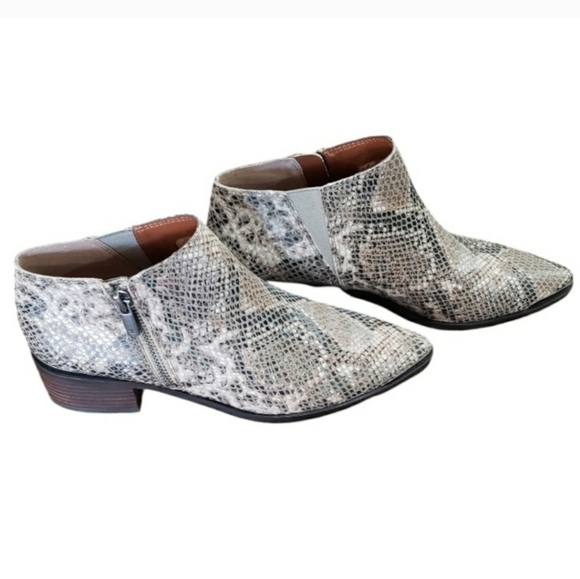 Lucky Brand Snake Embossed Ankle Boots - Picture 4 of 6